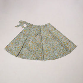 Green - sanganeri cotton wrap around skirt 23 - handcrafted