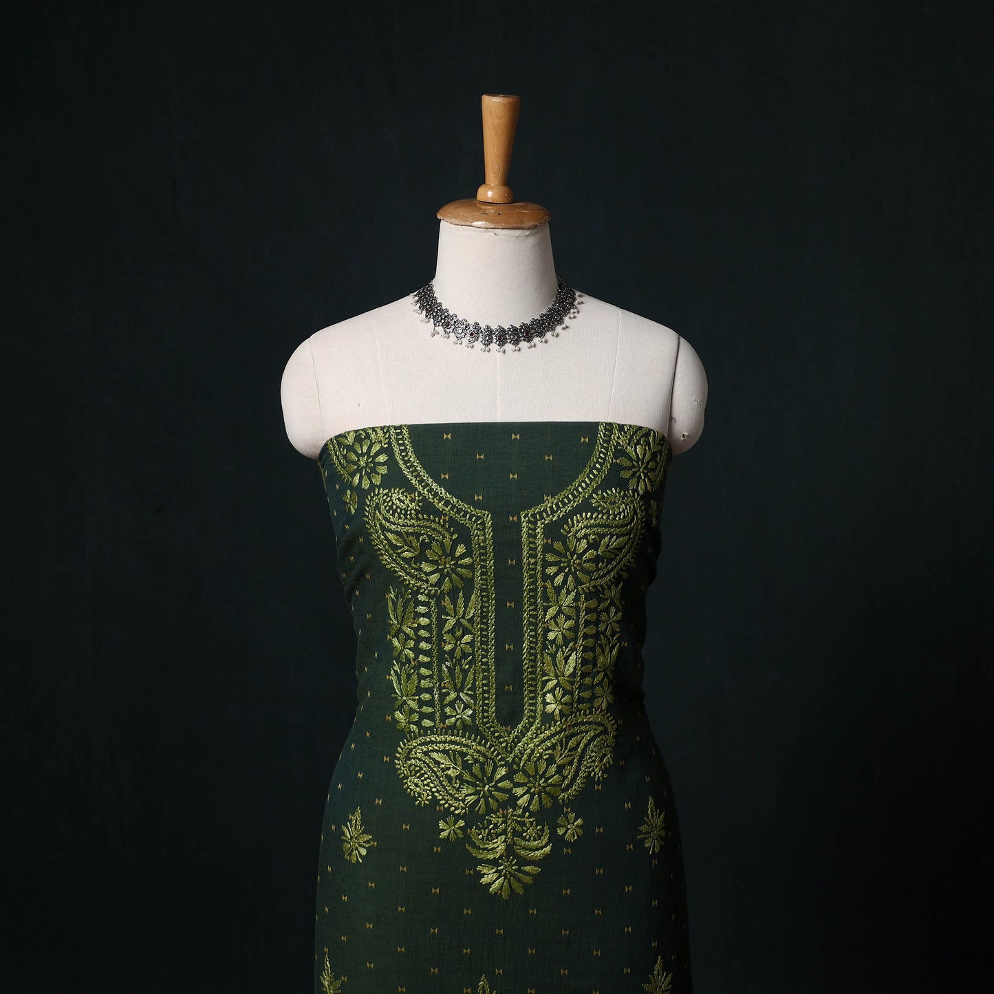 Chikankari Hand Embroidered Cotton Unstitched Kurta Material (3M) 34