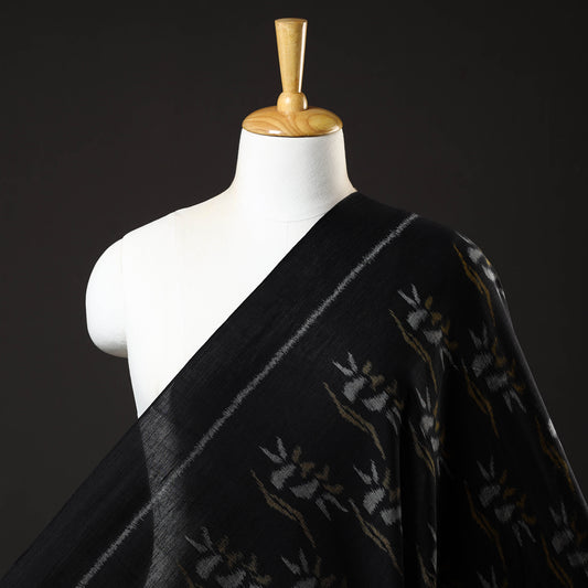 Black - Maniabandha Ikat Weave Handloom Cotton Fabric 20