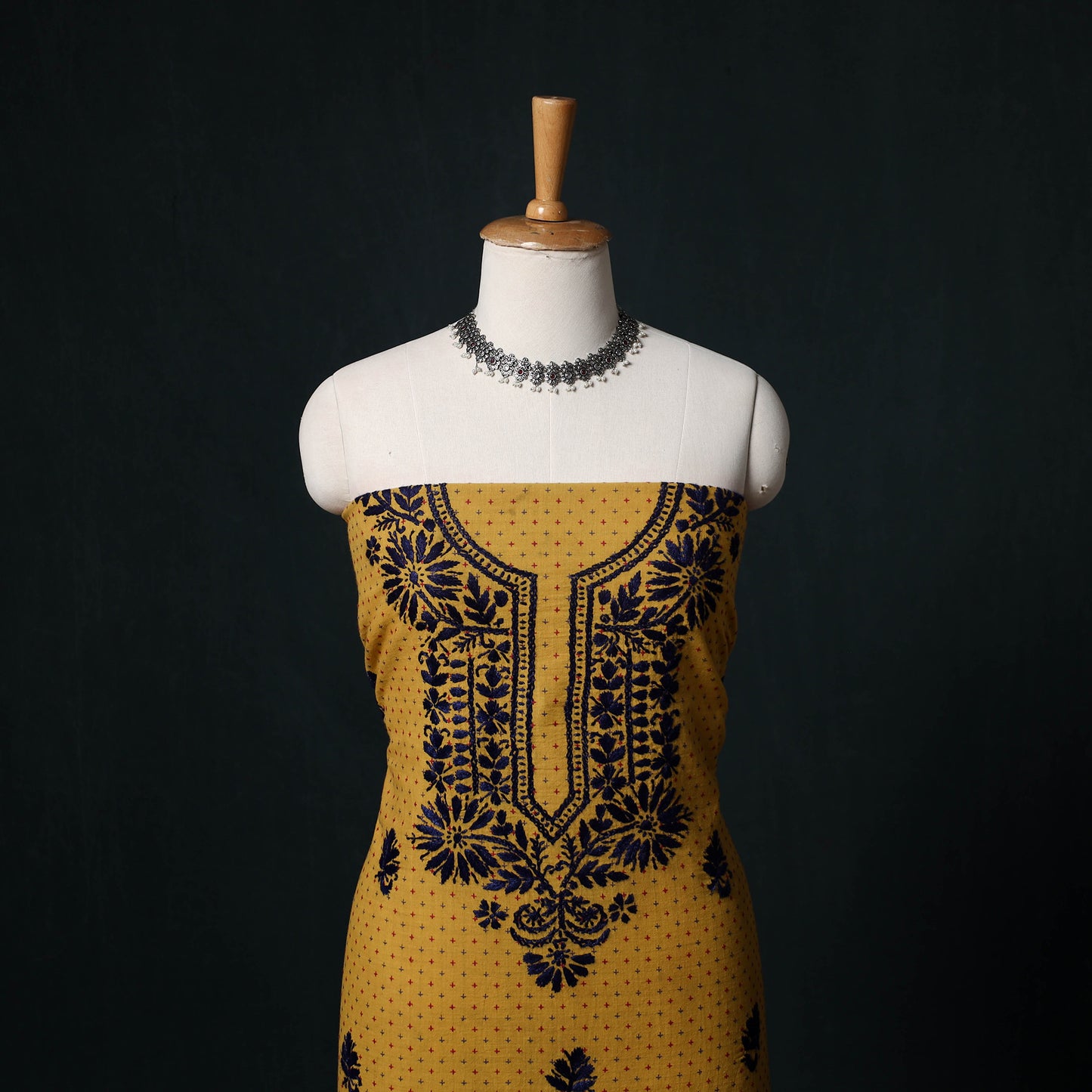 Chikankari Hand Embroidered Cotton Unstitched Kurta Material (3M) 33