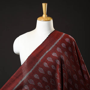 Maroon - Maniabandha Ikat Weave Handloom Cotton Fabric 21