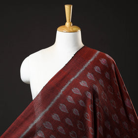 Maroon - Maniabandha Ikat Weave Handloom Cotton Fabric 21