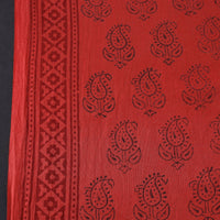 Red - Natural Dyed Bagh Print Mul Cotton Fabric 02