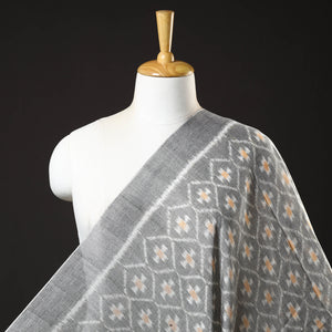 Grey - Maniabandha Ikat Weave Handloom Cotton Fabric 22