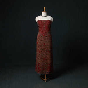 Red - Chikankari Hand Embroidered Cotton Unstitched Kurta Material (3M) 21