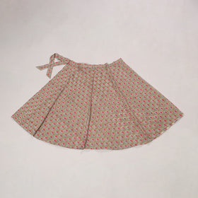 Brown - sanganeri cotton wrap around skirt 14 - handcrafted