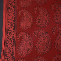 Red - Natural Dyed Bagh Print Mul Cotton Fabric 06