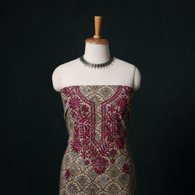 Chikankari Hand Embroidered Cotton Unstitched Kurta Material (3M) 22