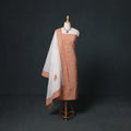 Barmer Applique Cutwork Kota Doria Cotton Unstitched Dress Material: Kurta, Bottom & Dupatta 03
