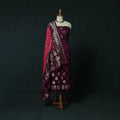 Kutch Bandhani Tie-Dye Modal Silk Banarasi Zari 3pc Unstitched Dress Material Suit Set 07