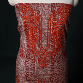 Chikankari Hand Embroidered Cotton Unstitched Kurta Material (3M) 25