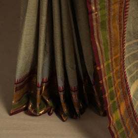 Green Kandangi Chettinad Cotton Saree with Border