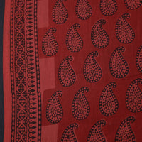 Red - Natural Dyed Bagh Print Mul Cotton Fabric 12