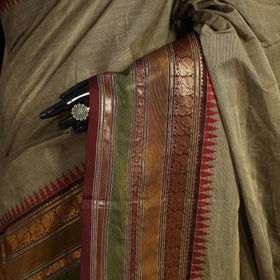Green Kandangi Chettinad Cotton Saree with Border