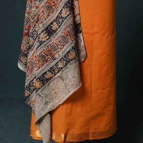 Mangalagiri Handwoven 2pc Cotton Unstitched Dress Material Kurta Set with Jewellery 02