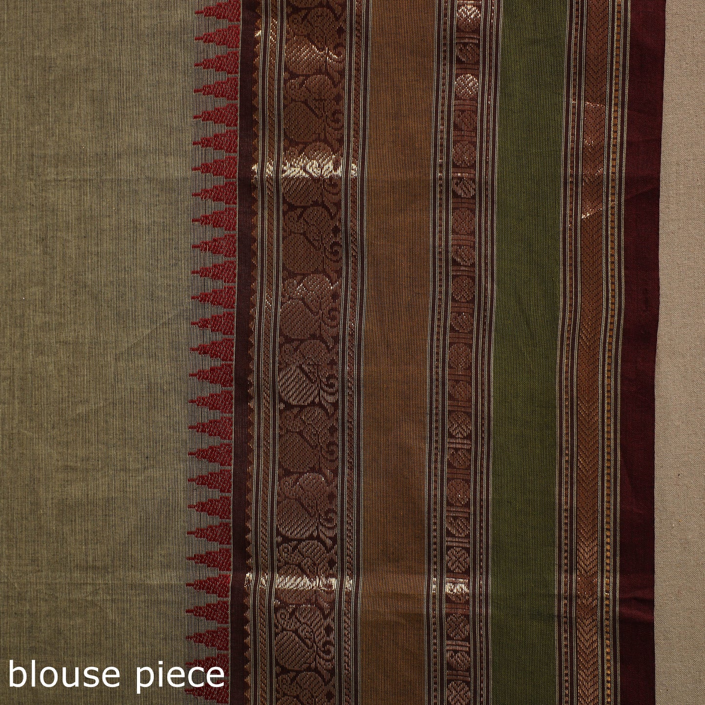 Green Kandangi Chettinad Cotton Saree with Border