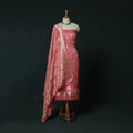 Kutch Bandhani Tie-Dye Modal Silk Banarasi Zari 3pc Unstitched Dress Material Suit Set 08