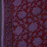 Purple - Natural Dyed Bagh Print Mul Cotton Fabric 14