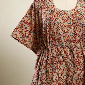 Red - kalamkari cotton kaftan (short) 102 - handcrafted