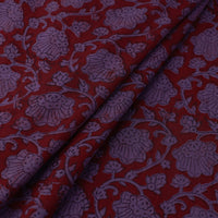 Purple - Natural Dyed Bagh Print Mul Cotton Fabric 14