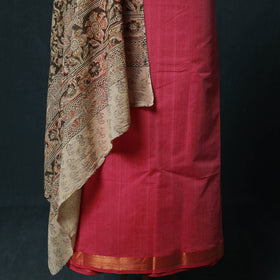 Mangalagiri Handwoven 2pc Cotton Unstitched Dress Material Kurta Set with Jewellery 04