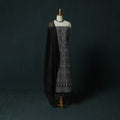 Black - Lucknowi Chikankari Hand Embroidered Cotton 3pc Unstitched Dress Material Suit Set 09