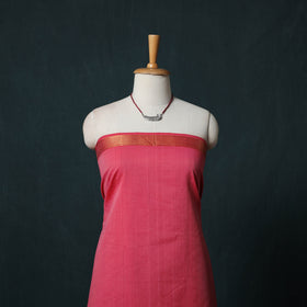 Mangalagiri Handwoven 2pc Cotton Unstitched Dress Material Kurta Set with Jewellery 05