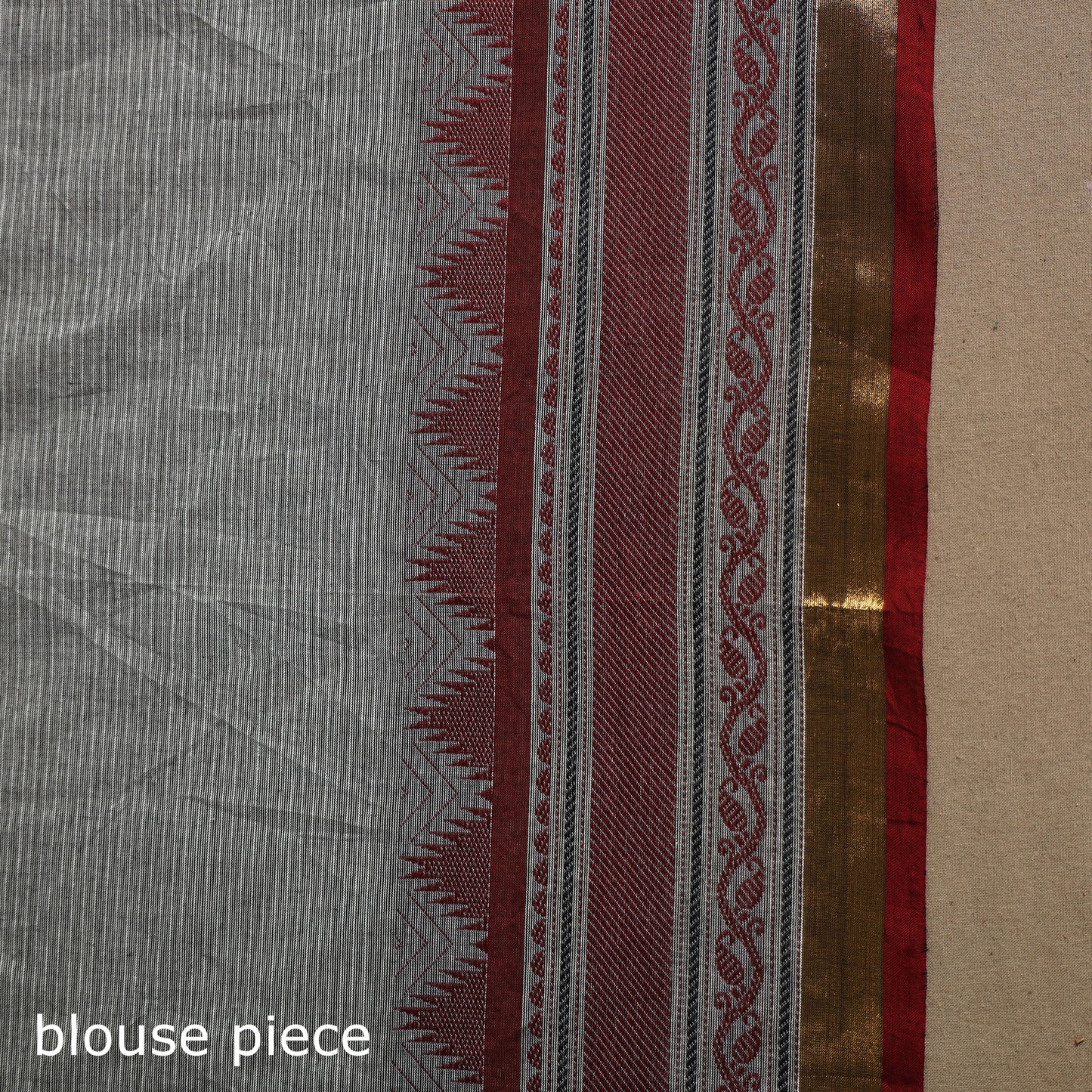 Grey Kandangi Chettinad Cotton Saree with Border