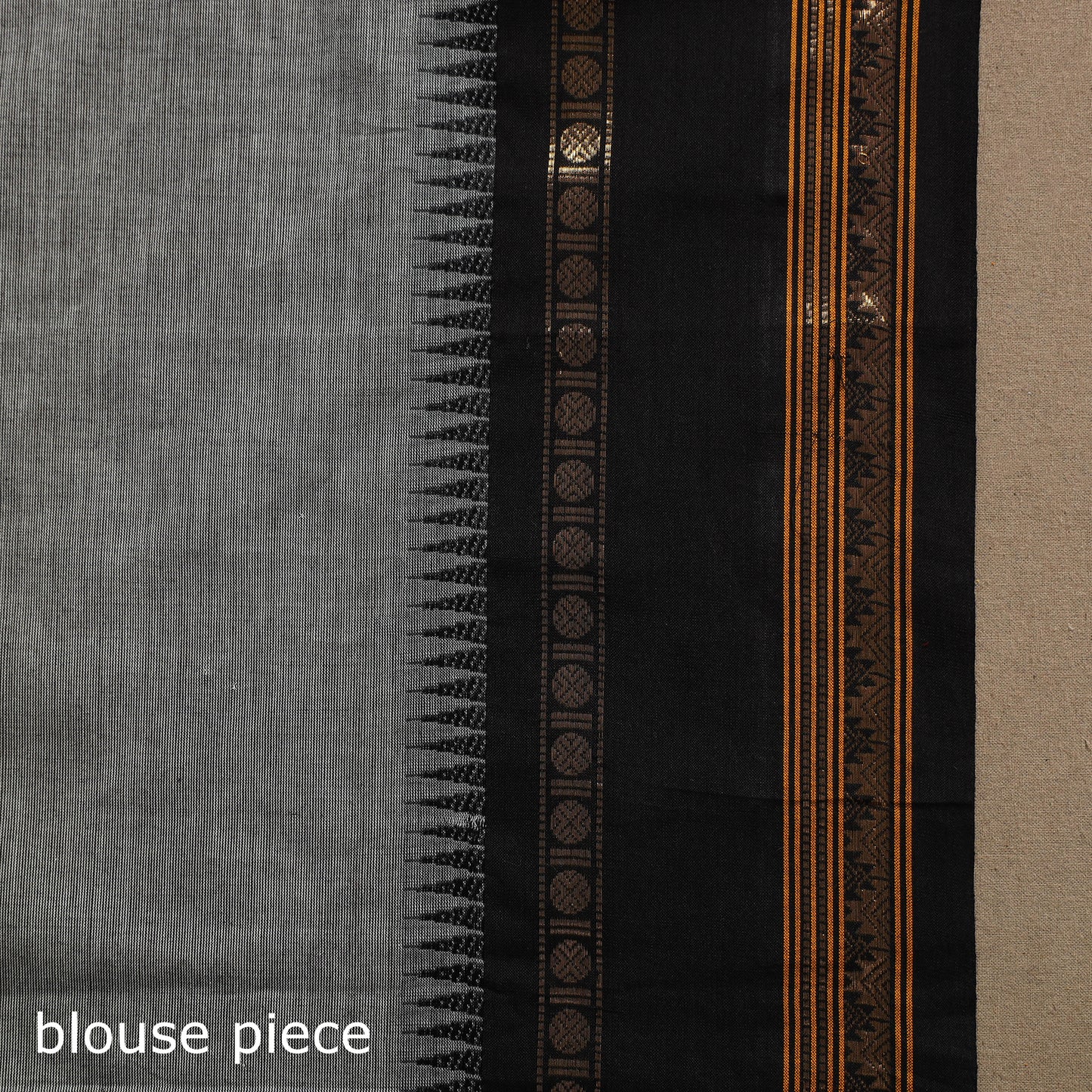 Grey Kandangi Chettinad Cotton Saree with Border