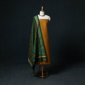 Pochampally Ikat Handloom Sico 2pc Unstitched Dress Material Kurta Set 02
