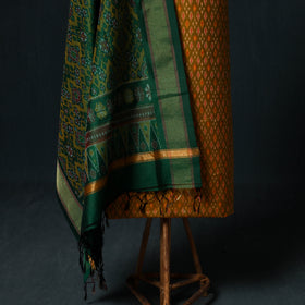 Pochampally Ikat Handloom Sico 2pc Unstitched Dress Material Kurta Set 02