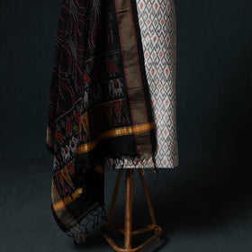 Pochampally Ikat Handloom Sico 2pc Unstitched Dress Material Kurta Set 01