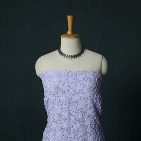 Purple - ucknowi Chikankari Hand Embroidered Georgette 3pc Unstitched Dress Material Suit Set 12