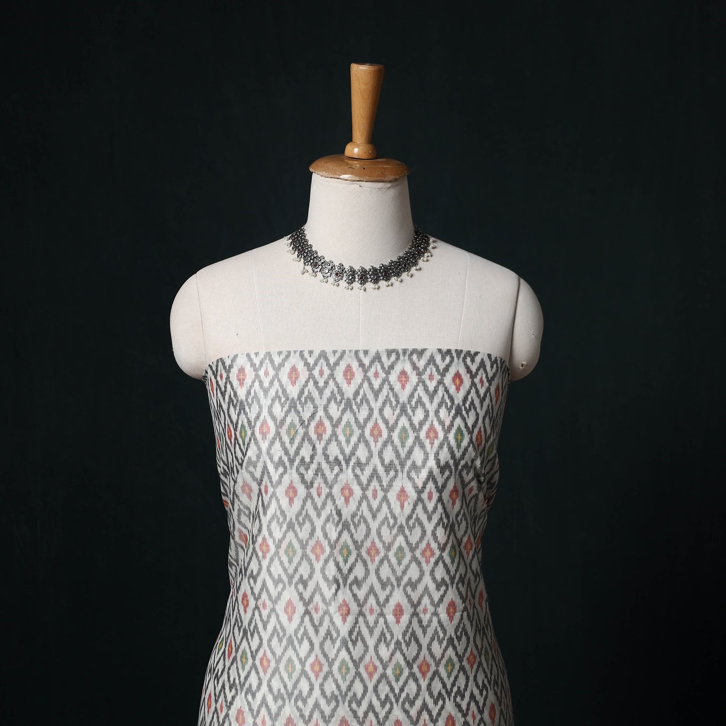 Pochampally Ikat Handloom Sico 2pc Unstitched Dress Material Kurta Set 01