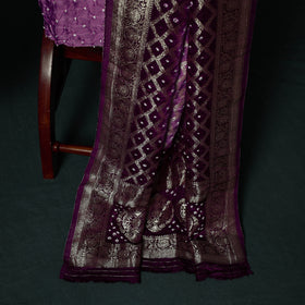 Kutch Bandhani Tie-Dye Modal Silk Banarasi Zari 3pc Unstitched Dress Material Suit Set 16