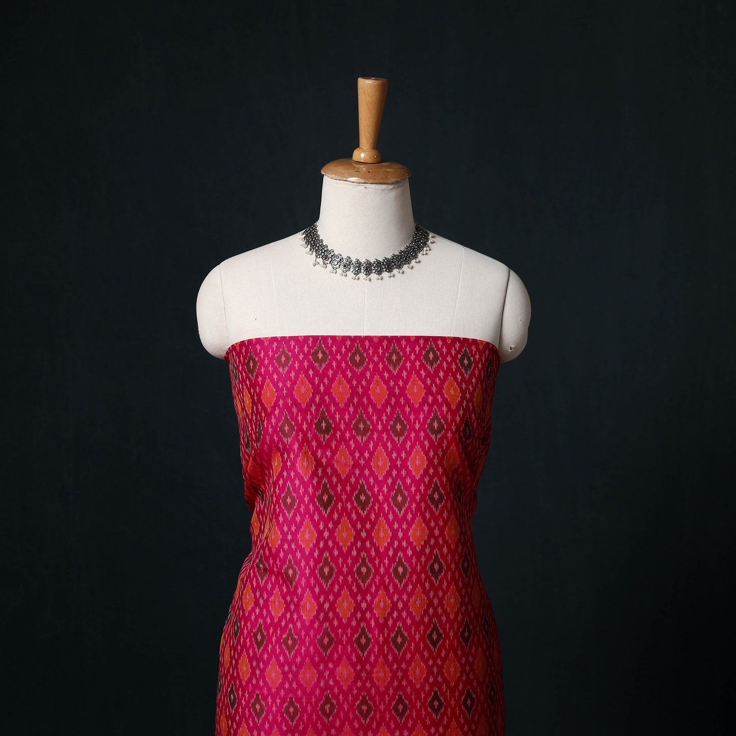 Pochampally Ikat Handloom Sico 2pc Unstitched Dress Material Kurta Set 04