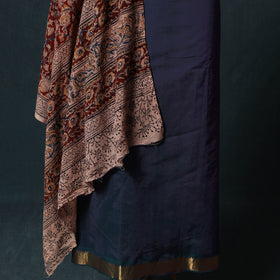 Mangalagiri Handwoven 2pc Cotton Unstitched Dress Material Kurta Set with Jewellery 10