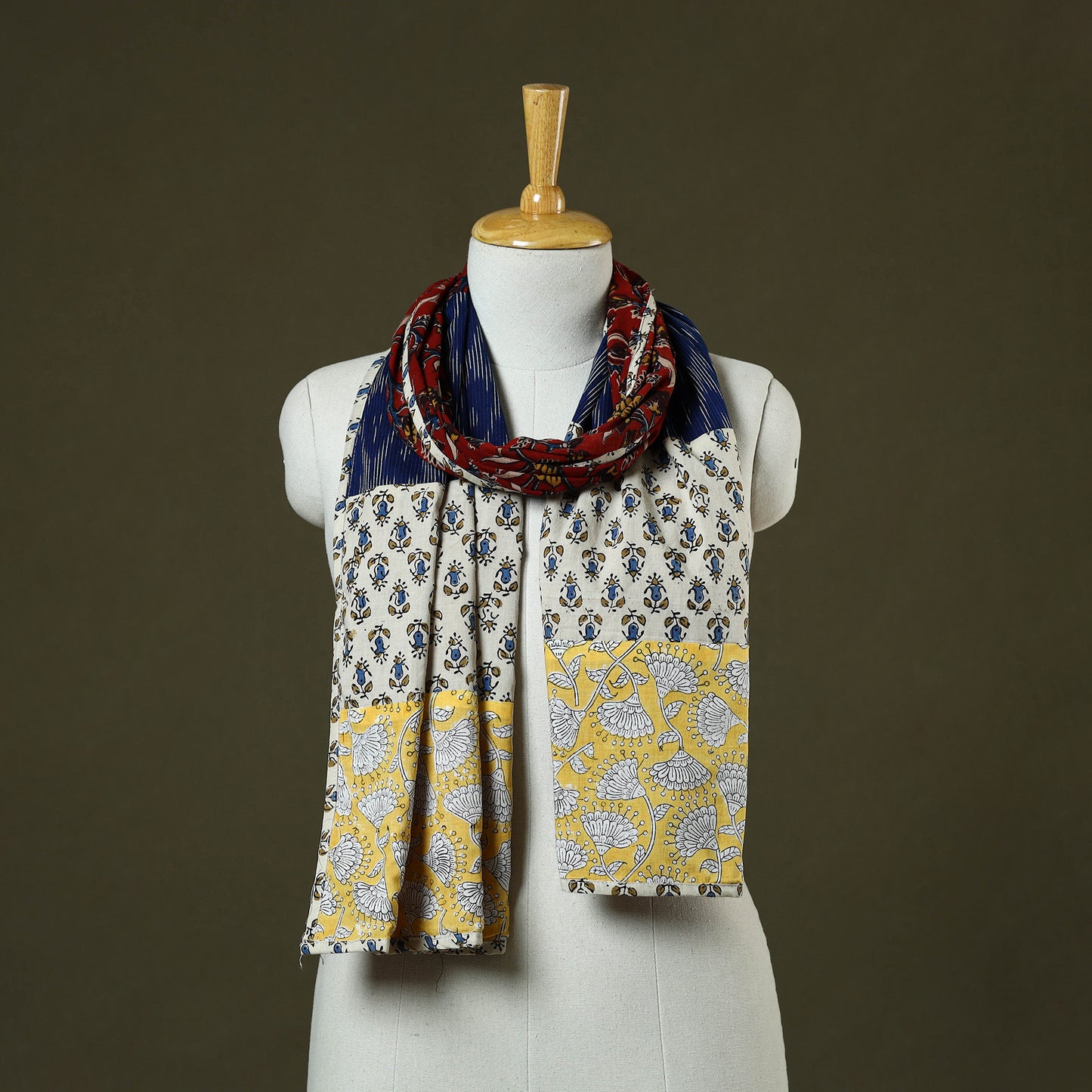 Multicolor - cotton patchwork kalamkari stole 09