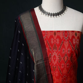 Pochampally Ikat Handloom Sico 2pc Unstitched Dress Material Kurta Set 05