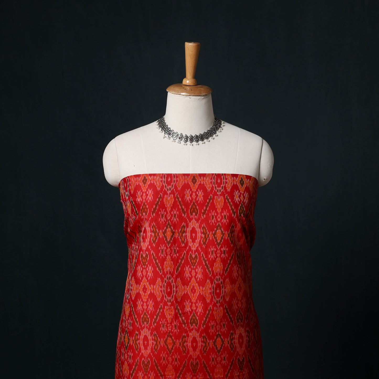 Pochampally Ikat Handloom Sico 2pc Unstitched Dress Material Kurta Set 05