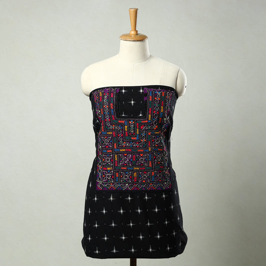 Black - Exclusive! Kutch Embroidery Work Cotton Kurta Material - (2.5 Meter) 56