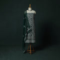 Green - Lucknowi Chikankari Hand Embroidered Georgette 3pc Unstitched Dress Material Suit Set 15