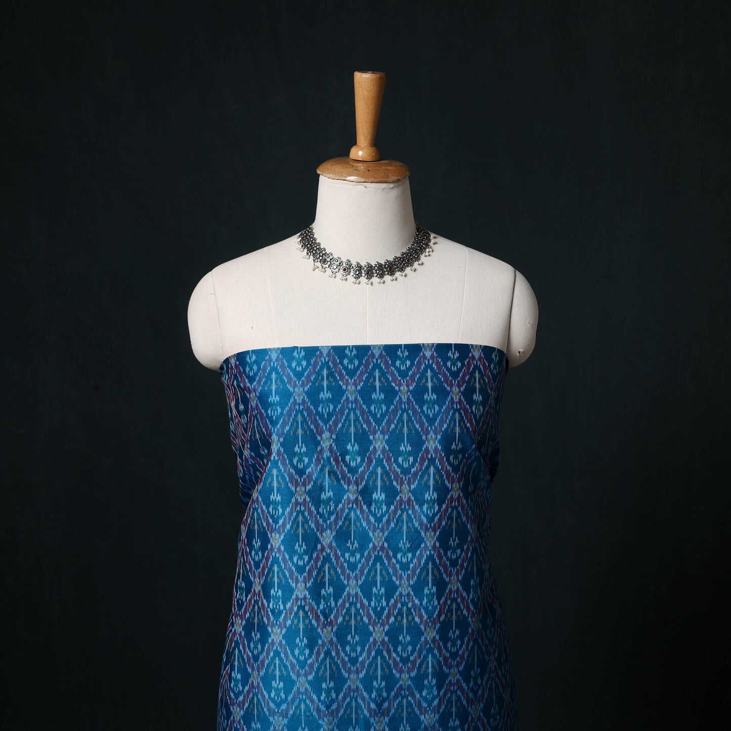 Pochampally Ikat Handloom Sico 2pc Unstitched Dress Material Kurta Set 06