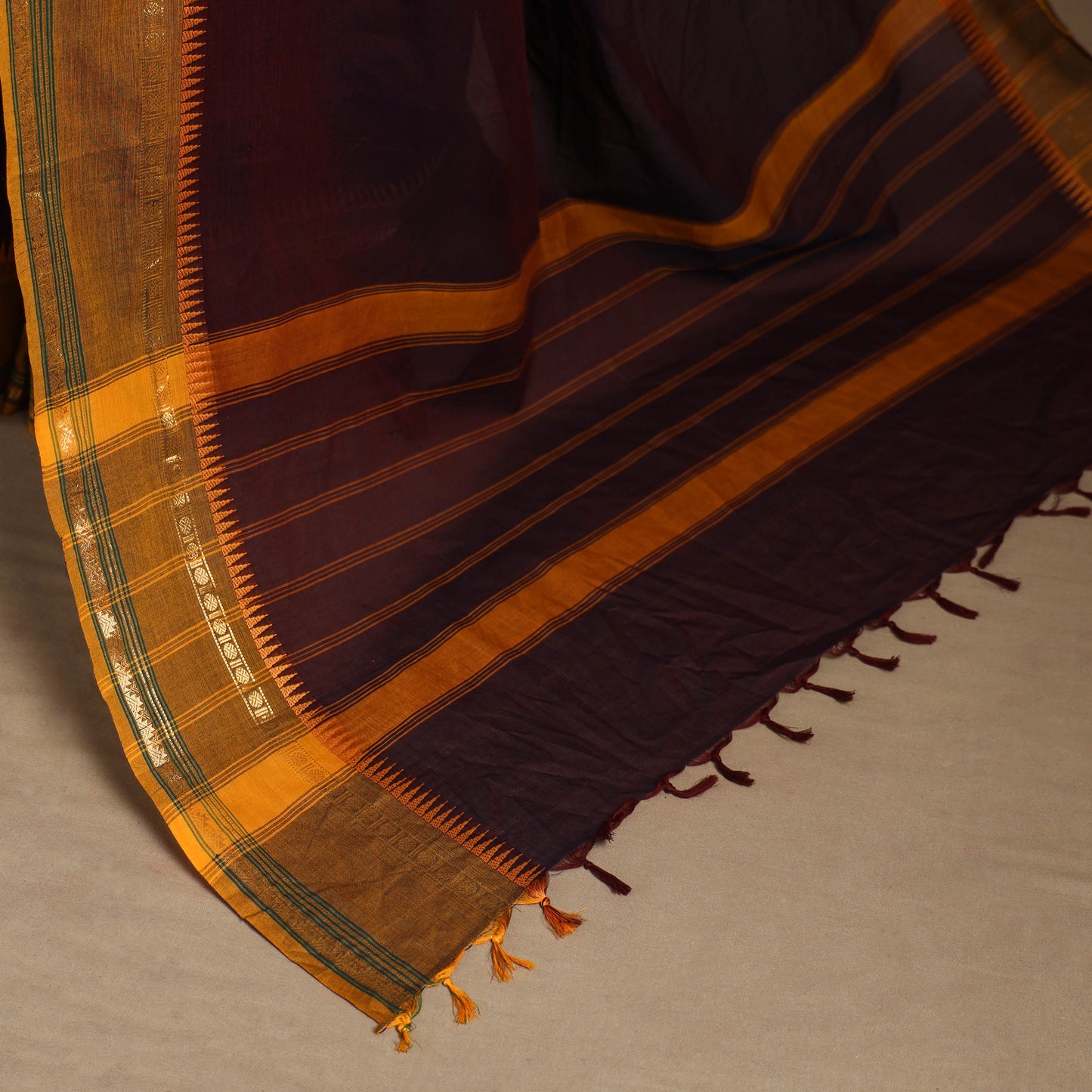 Purple Kandangi Chettinad Cotton Saree with Border