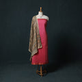 Mangalagiri Handwoven 2pc Cotton Unstitched Dress Material Kurta Set with Jewellery 12