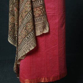 Mangalagiri Handwoven 2pc Cotton Unstitched Dress Material Kurta Set with Jewellery 12