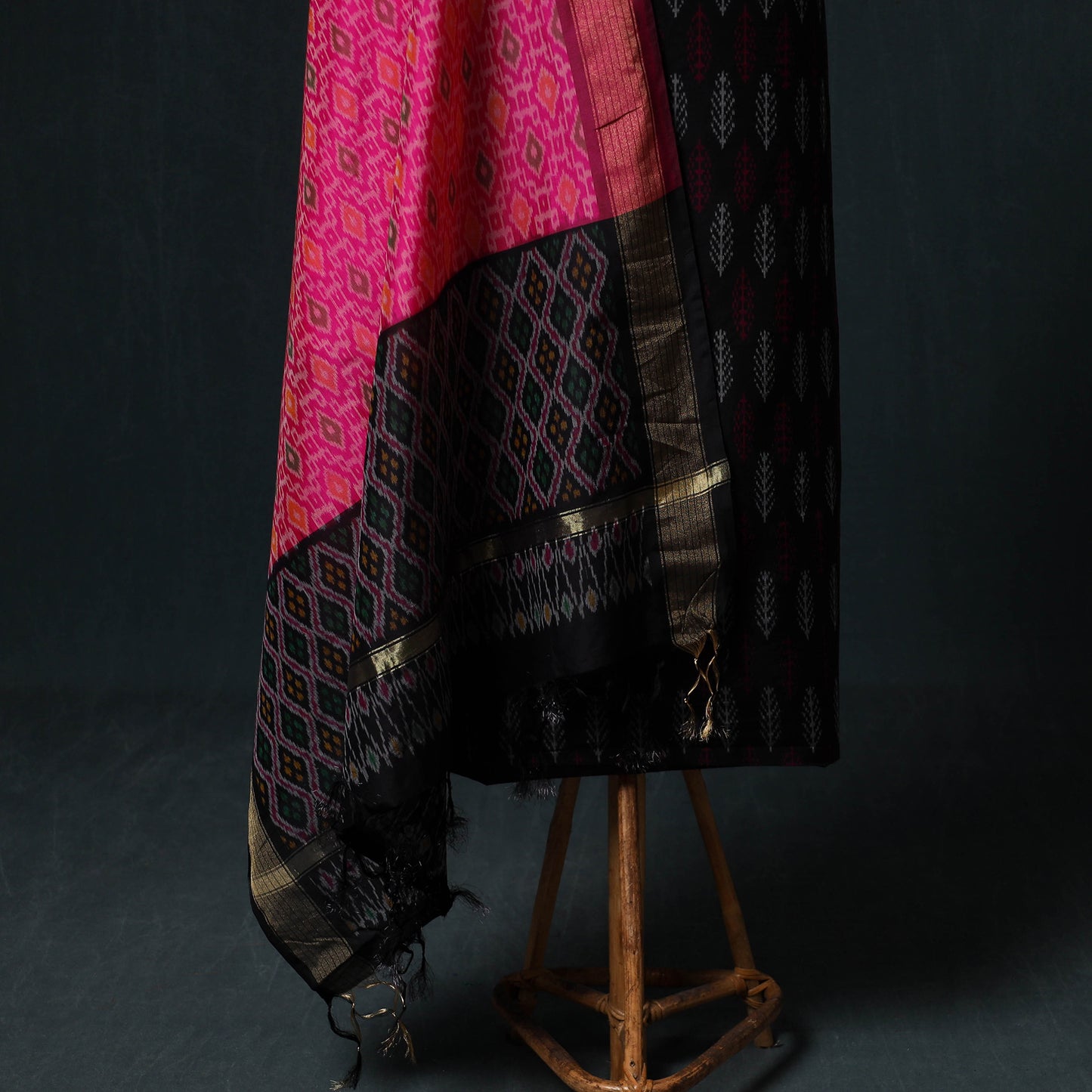 Pochampally Ikat Handloom Sico 2pc Unstitched Dress Material Kurta Set 07