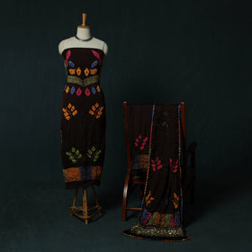 Kutch Bandhani Shibori Tie-Dye Modal Silk 3pc Unstitched Dress Material Suit Set 19