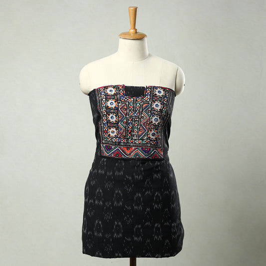 Black - Exclusive! Kutch Embroidery Work Cotton Kurta Material - (2.7 Meter) 59