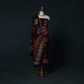 Kutch Bandhani Shibori Tie-Dye Modal Silk 3pc Unstitched Dress Material Suit Set 20